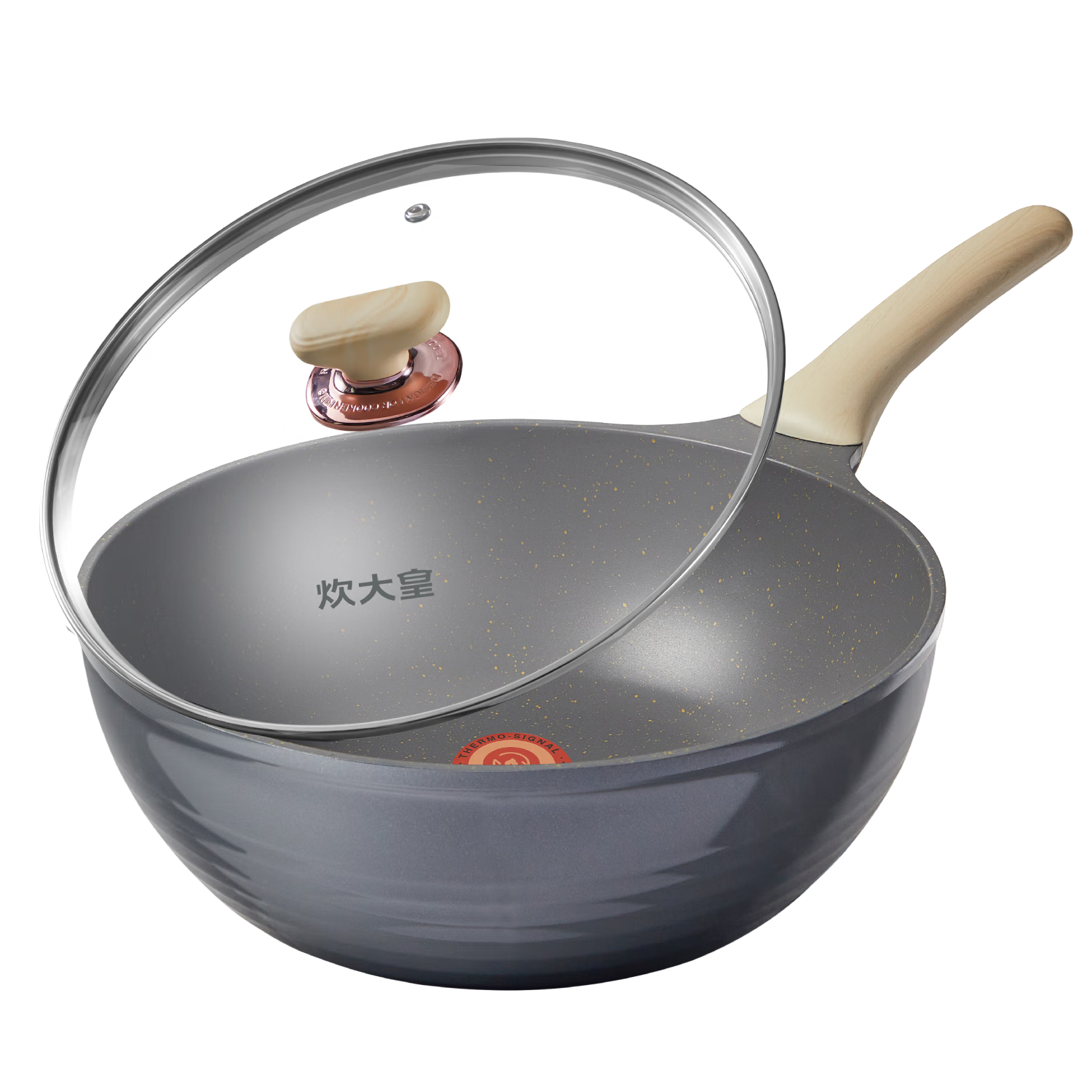 炊大皇  COOKER KING炒鍋平底鍋煎鍋控溫聚油不粘鍋無煙炒菜鍋炒鍋家用加深平底炒鍋 【炒鍋】聚油不凸底 32cm