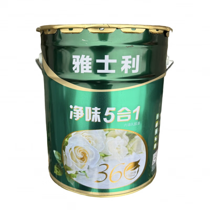雅士利乳胶漆净味五合一内墙室内墙涂料墙面漆家用油漆白18升 18升