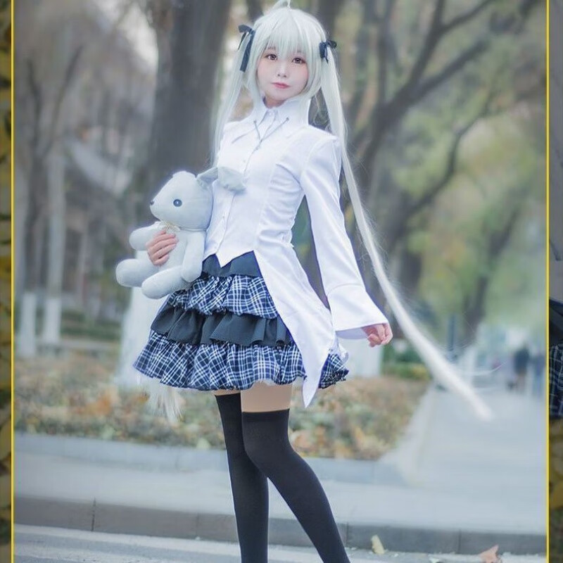 白泽穹妹萝莉动漫缘之空cosplay二次元卡通周边 穹妹萝莉套装 假发 s