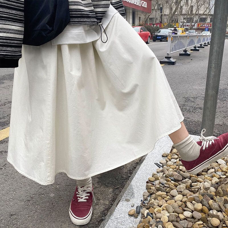 szvb屁帘女遮胯半身裙子自制 纯色腰封裙2023新款大裙摆伞裙松紧腰复