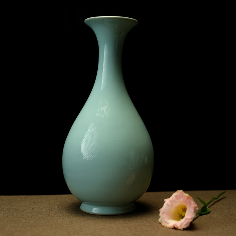 汝誉天下[新年礼物]汝窑花瓶玉壶春瓶梅瓶葫芦瓶汝州汝瓷天青色冰裂摆件 玉壶春瓶