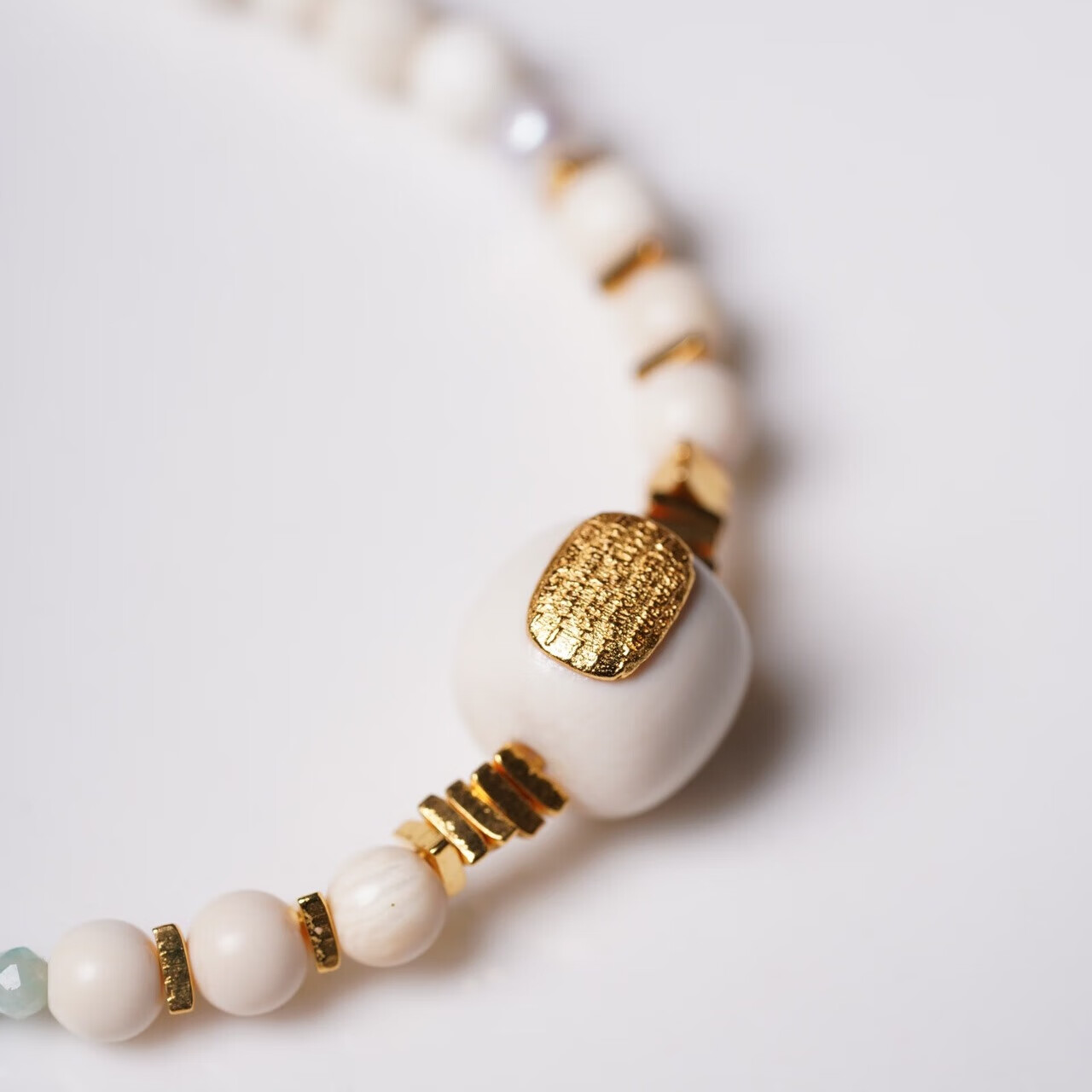 万城猛犸象牙手链手串女天然保真diy搭配送女朋友礼物925银镀金