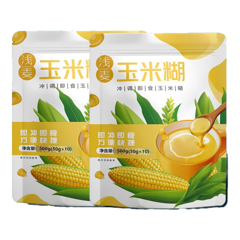 维霆不加蔗糖山药玉米糊低脂即食代餐纯玉米粉速食早餐饱腹五谷粗粮粉 【忒新鲜了】浅麦原味玉米糊二斤