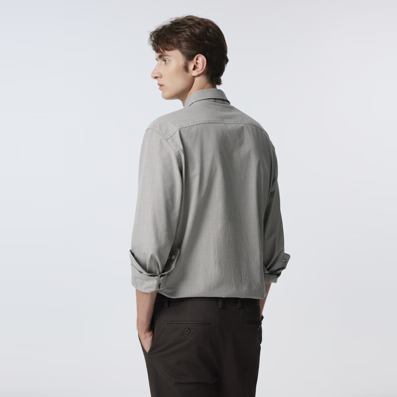 Scofield男士24年新款秋季通勤简约棉质商务休闲时尚多色长袖衬衫 绿色 M (170)