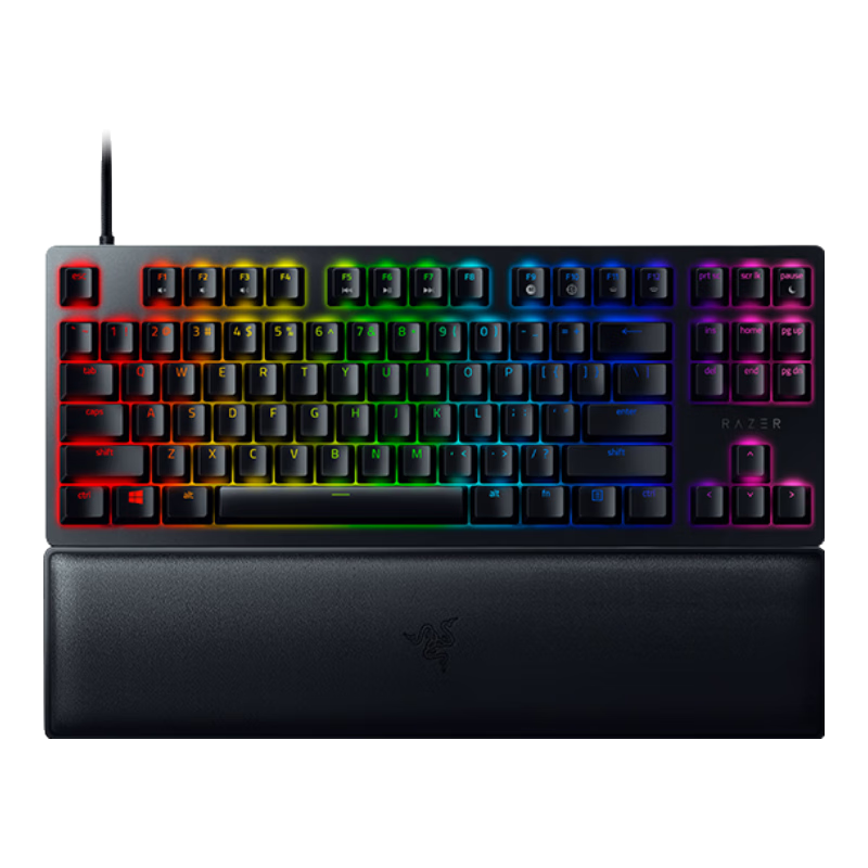 RAZER 雷蛇 猎魂光蛛 V2 竞技版 87键 有线机械键盘 黑色 线性光轴 RGB