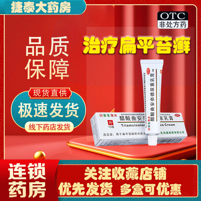 可选扁平疣药膏脸部颈部口腔软膏搽剂 1盒装【曲安缩松-尿素乳软膏】