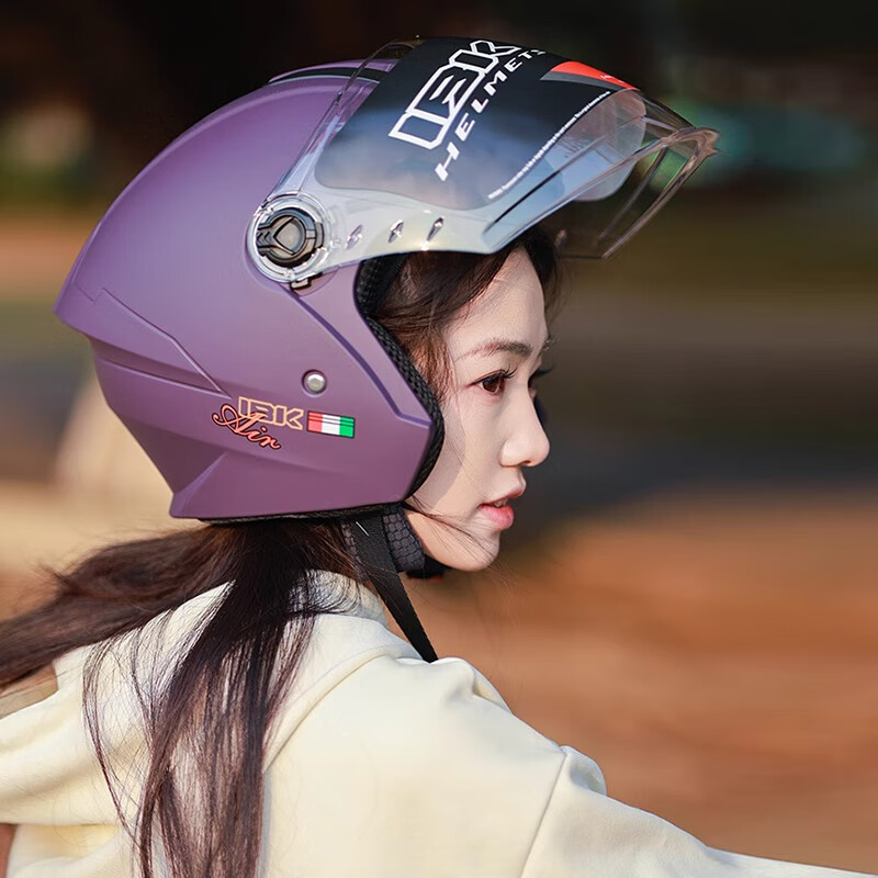 IBK摩托机车四季通用头盔男女四分之三头盔电瓶车半盔3C认证安全帽 202-磨砂黑 均码（头围55-60CM）