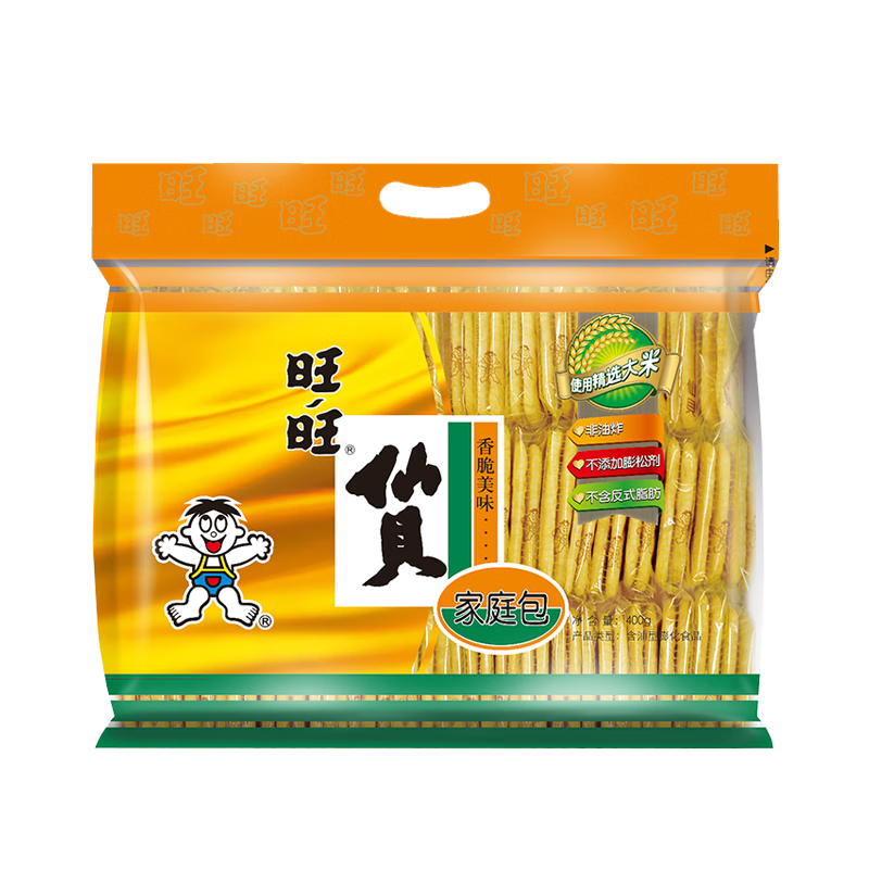 旺旺 仙贝 原味 400g 家庭装 休闲膨化食品饼干糕点零食