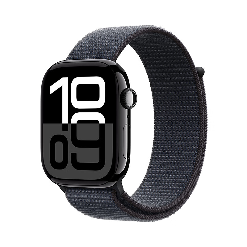 Apple Watch Series 10 智能手表42毫米亮黑色铝金属表壳浓墨色回环式运动表带【GPS版】MX1Q3CH/B