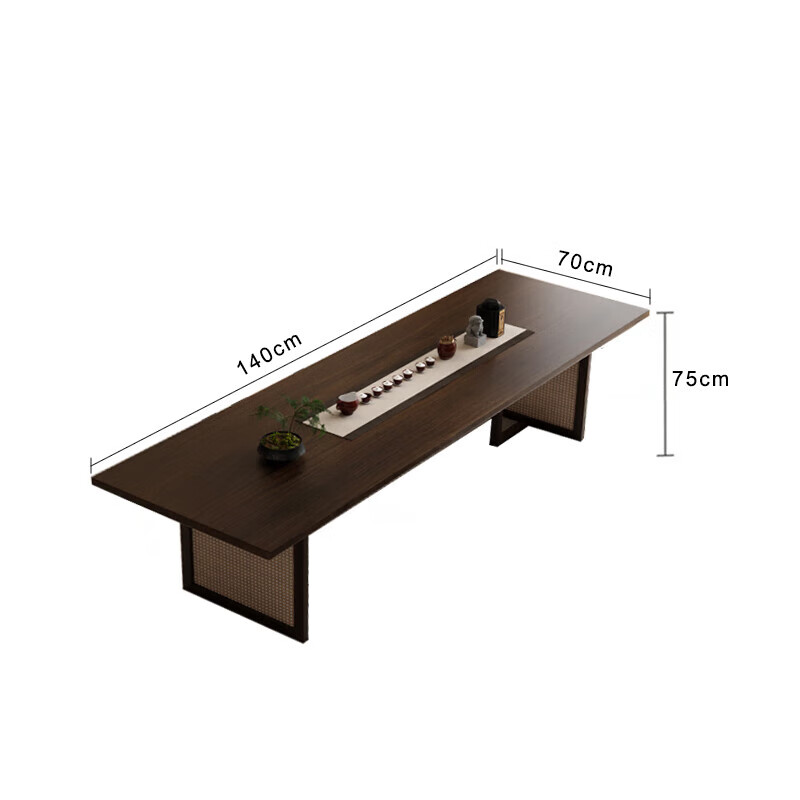 文枝茶几办公室侘寂风泡茶桌禅意实木大板桌功夫家用茶 实木茶桌140*
