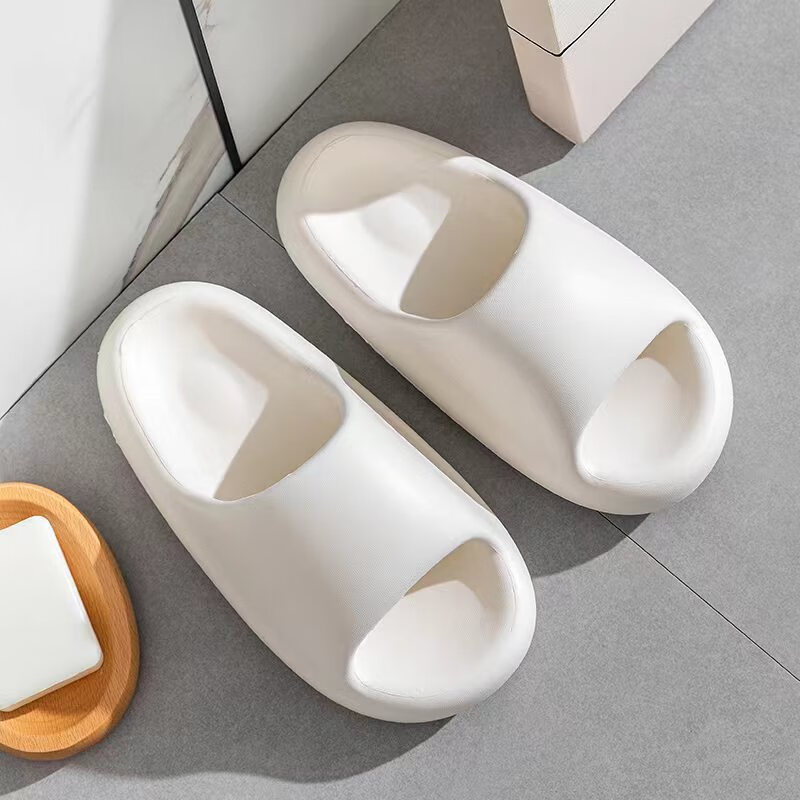 厚底踩屎感拖鞋女室内学生宿舍洗澡外穿家居浴室拖鞋女 白色 3637【码数偏小拍大一码】