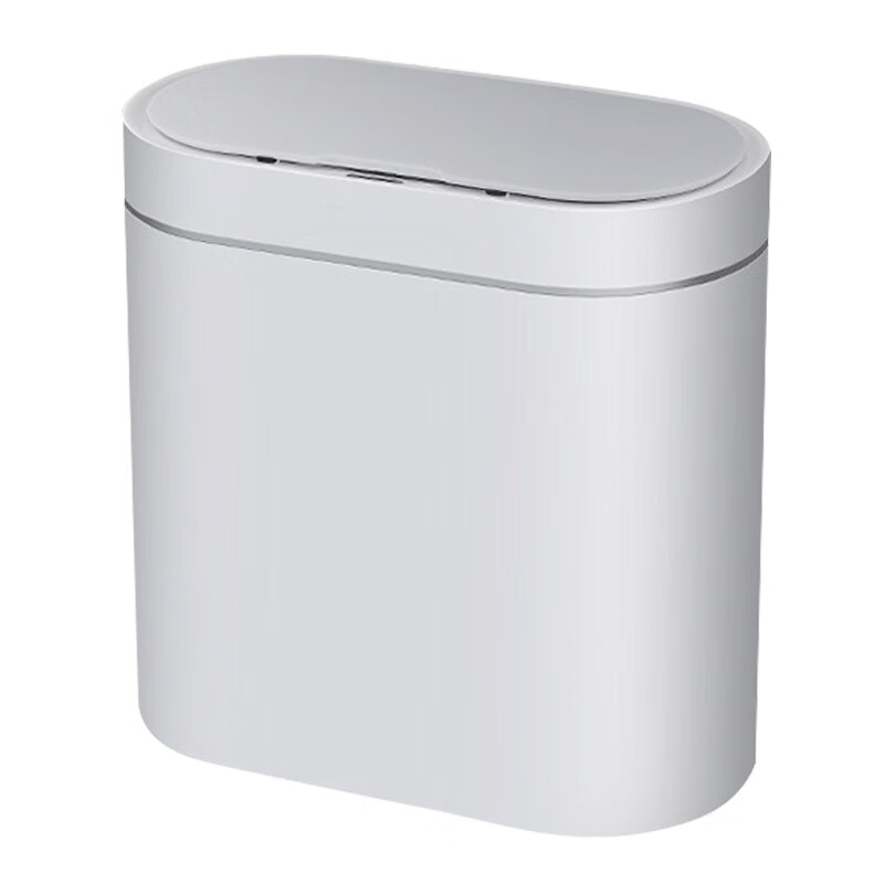 桶桶相传窄缝智能垃圾桶电动自动卫生间厕所专用感应带盖家用客厅厨房卧室 9L 米白（充电款+臭氧杀菌）