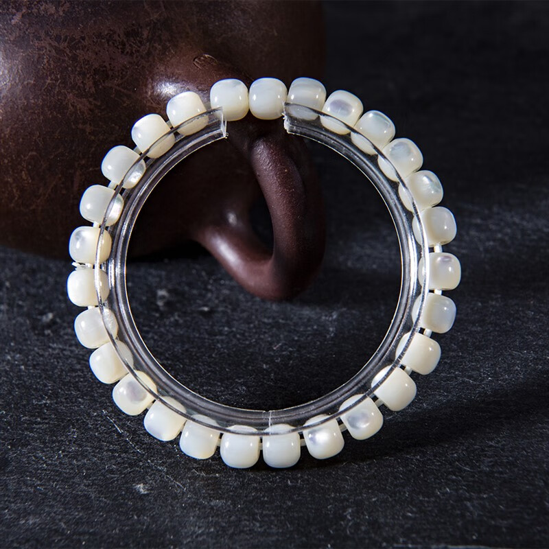芯香珍珠母贝螺钿手链男款老鱼骨手串男士文玩老型鼓珠复古轻奢小众精