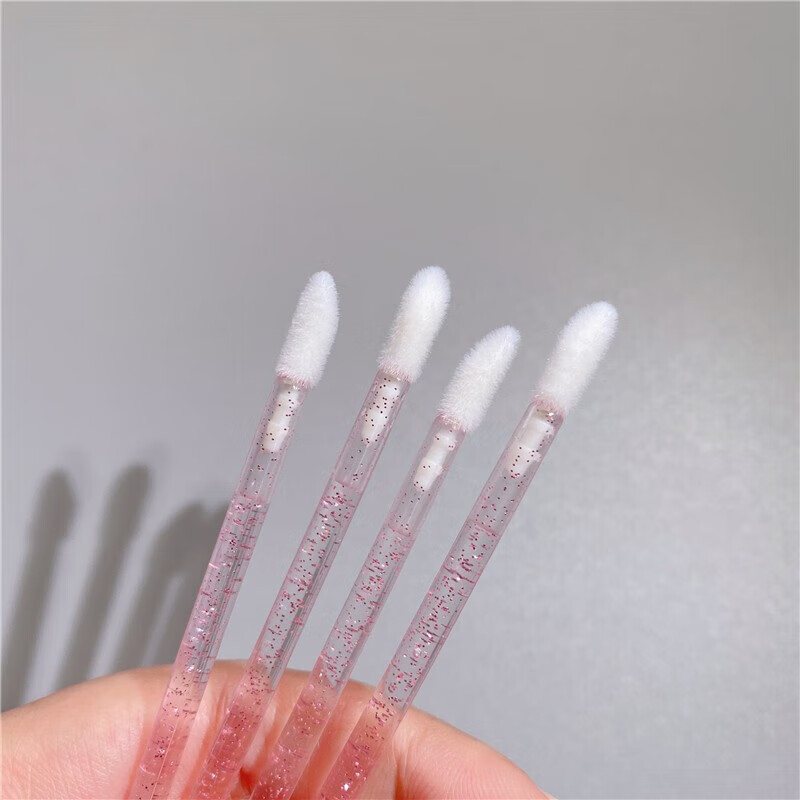 YAHLIGS水晶唇刷100支盒装一次性唇刷棒升级款便携植绒口红刷唇膏唇釉刷 一次性唇刷 1件 冰雪水晶蓝 100支/盒装