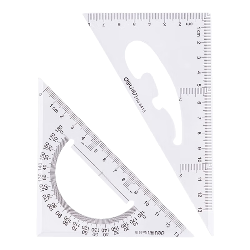 ������deli�� ��ѧ�������ǳ� ͸�����ǰ������װ���ǰ�ѧ�����ӻ�ͼʹ�õ���ֱ�����ǰ��ʦ��ѧ  ��13cm���������ǳ�+б�����ǳ� ��1�ס�����װ 3.01Ԫ