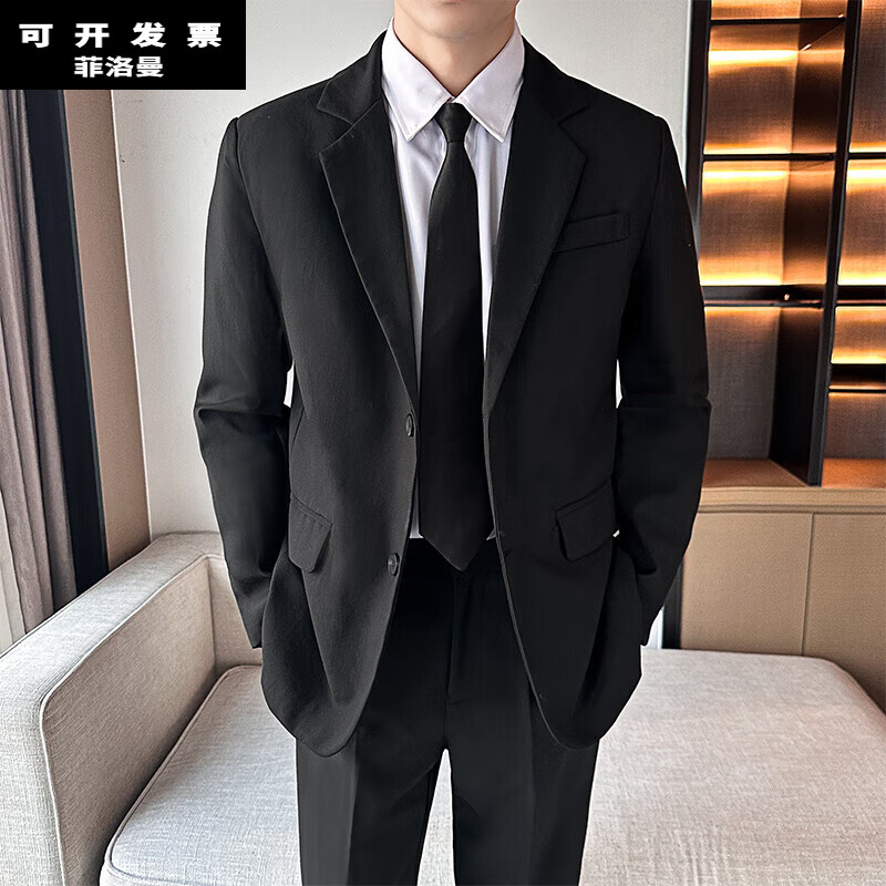 oman)男套装一整套全身西服士外套春秋新款伴郎新郎结婚职业正装大码