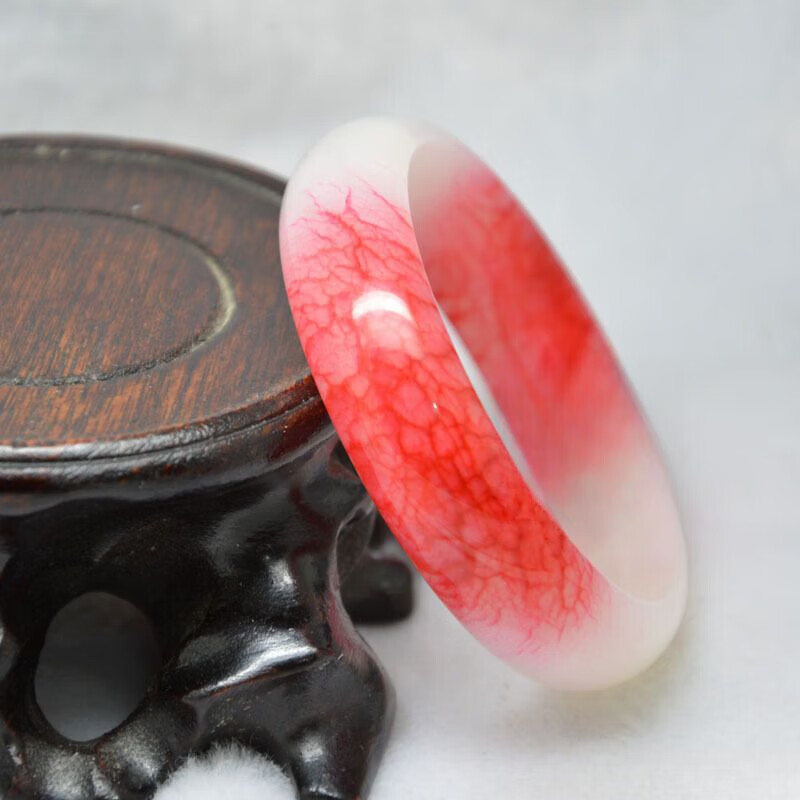 帛灵 鸡血玉手镯 鸡血石玉石首饰  凤血玉石手饰  饰品 60mm