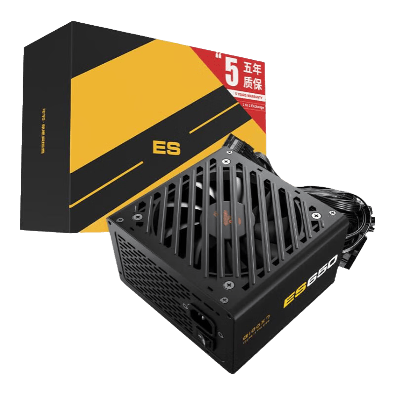 ���ڲ�����������ESϵ�н���̨ʽ����̨ʽ�����Ե�Դ ATX/��·12V/ȫ��ѹ ��ɫES 650W����ֱ����