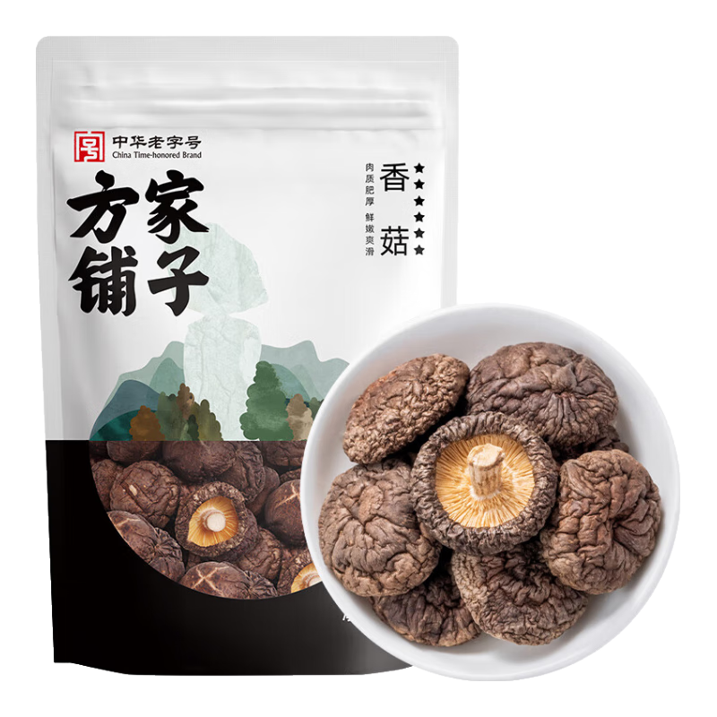 方家鋪子中華老字號 香菇 干花菇冬菇干貨菌菇火鍋食材煲湯 香菇 250g*1袋