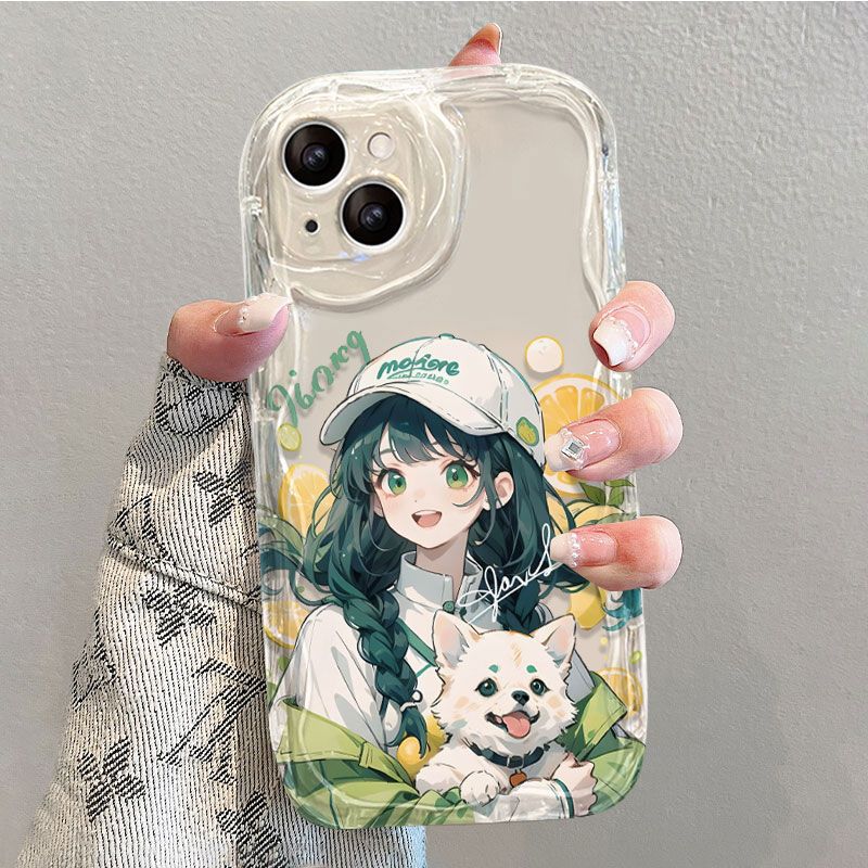 i柠檬少女苹果14奶油手机壳iphone13pro/12可爱8plus/7/xs/x漫画 奶油