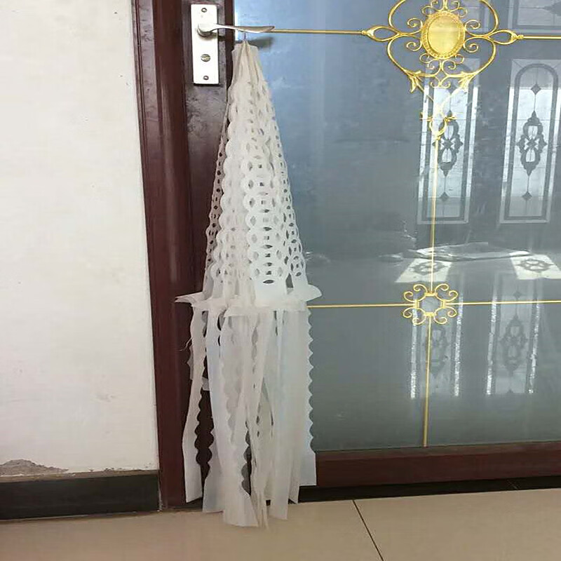 节祭祀吊纸花用品坟飘清明吊钱挂钱挂清纸扫墓祭祖上坟花塑料 白色