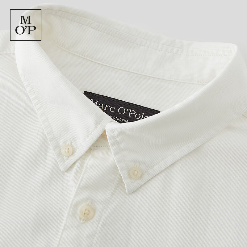 Marc O'Polo/MOP【商场同款】春季新款纯棉条纹肌理长袖衬衫男士 白色100 M