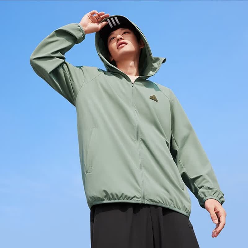 阿迪达斯(adidas)防晒衣男子夏季新款upf50 凉感户外运动外套梭织快干