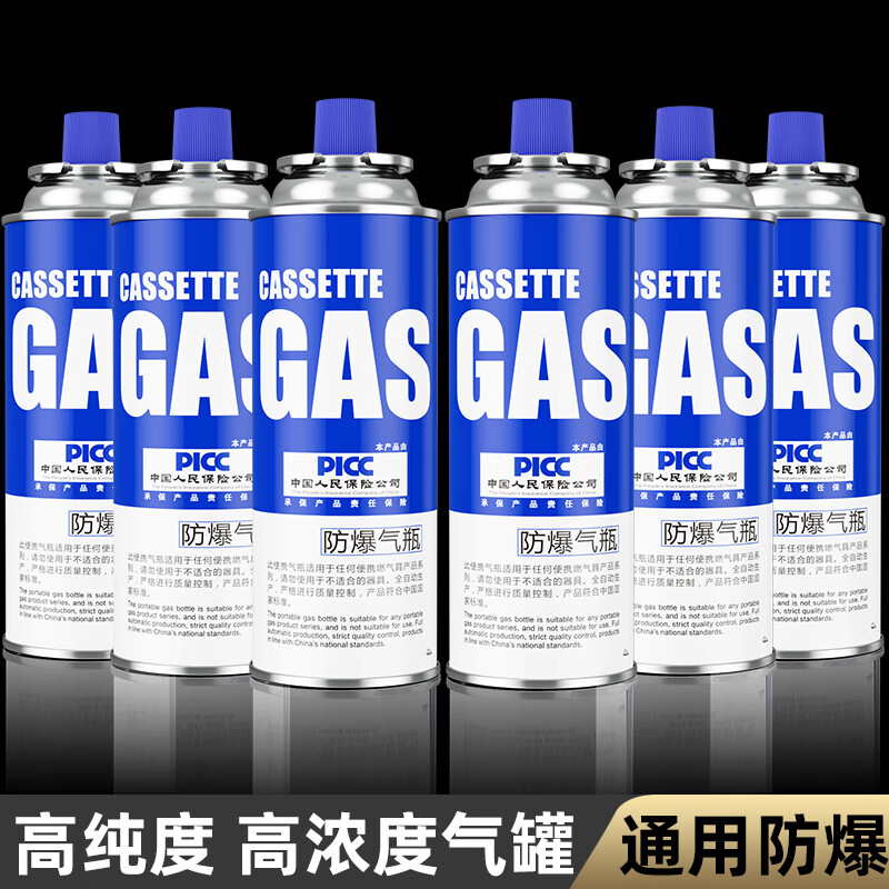 通用液化煤气瓶丁烷气卡磁瓦斯罐户外燃气 高纯度220g4瓶装防爆通用