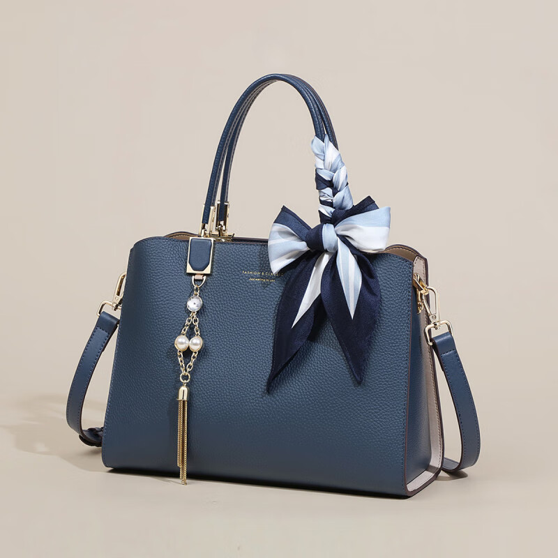 纪诗哲(GIEVSZHE)包包女包新款轻奢女士单肩斜挎手提包情人节生日礼物送老婆 蓝色