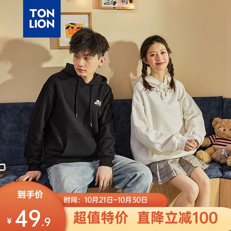 唐狮【YL4】新款卫衣男连帽 情侣卫衣情侣装 加绒款/男款/黑色 L属于什么档次？