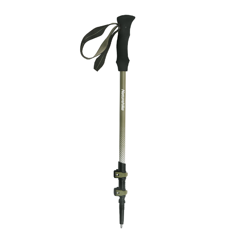 挪客Naturehike初雪ext1三節(jié)碳纖維登山杖戶外徒步外鎖伸縮超輕登山棍 壤土褐/57-120cm