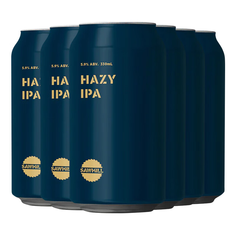 锯厂新西兰进口精酿啤酒 浑浊IPA皮尔森口粮啤酒 浑浊IPA 330mL 6罐