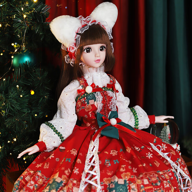 同梦缘圣诞节芭洋娃娃换装巴比公主爱莎女孩童玩具生日礼物60厘米过家家