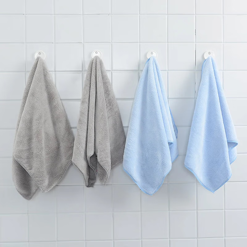 洁丽雅（grace） 5A抗菌毛巾珊瑚绒超细纤维款柔软毛巾洗脸洗澡吸水加厚毛巾 毛巾（兰灰粉随机发） 4条