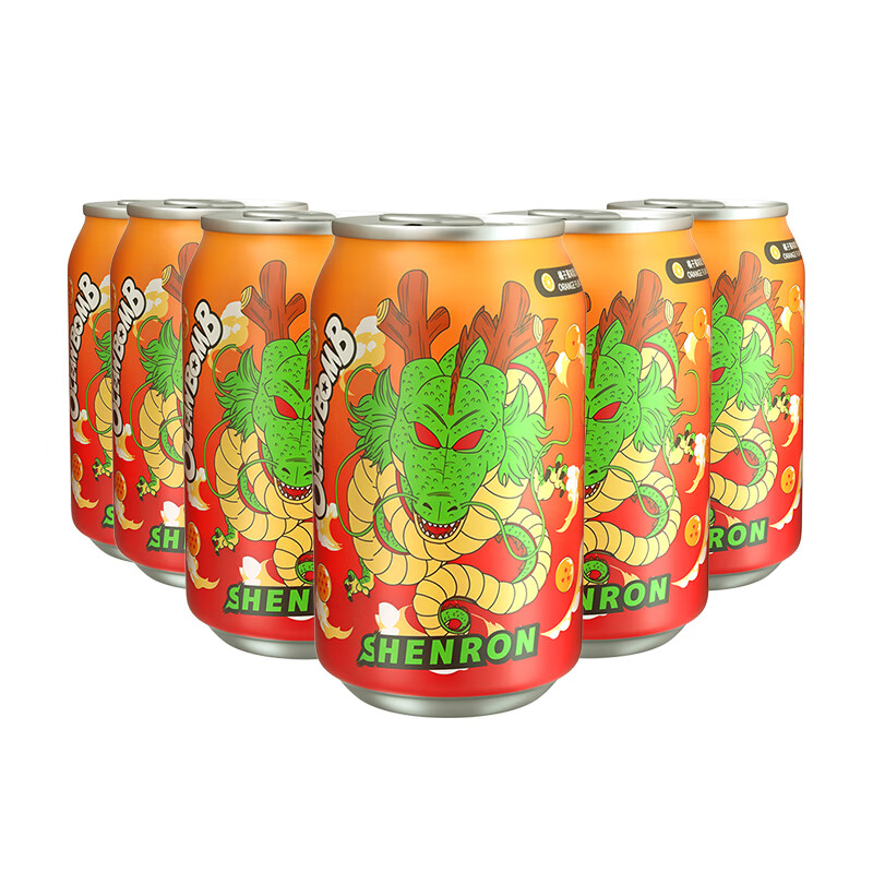 dragon ball七龙珠动漫卡通ip联名款气泡水330ml/罐 水果味汽水组合