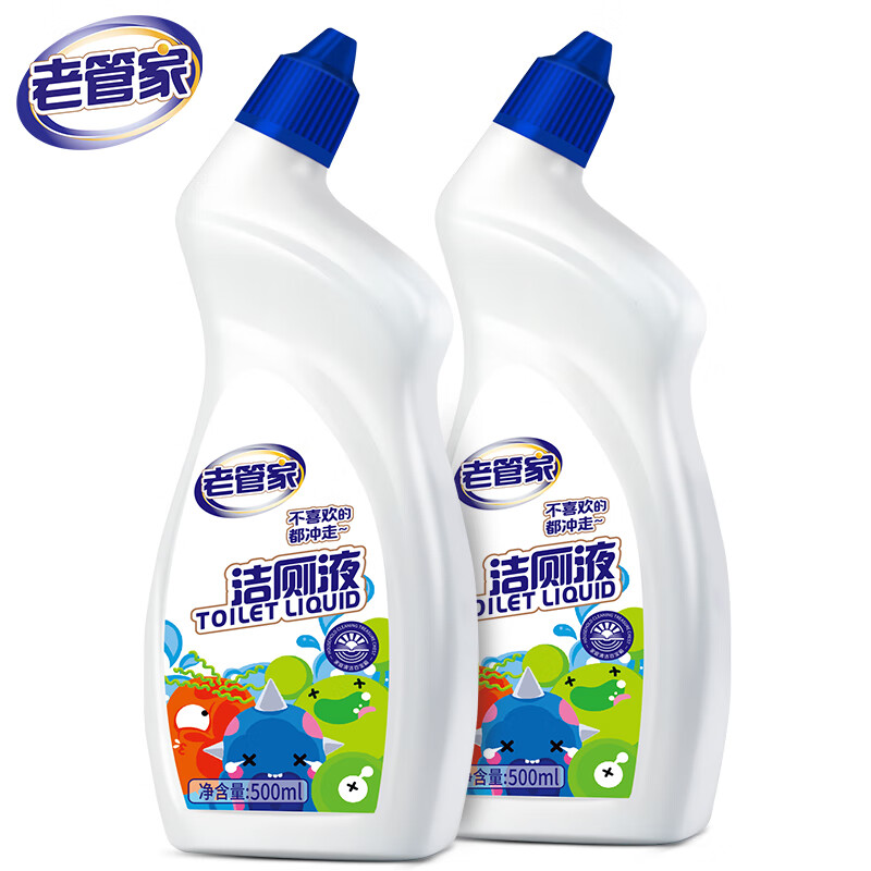 老管家洁厕液厕所卫生间马桶清洁剂强力去污除垢罗兰清香 500ml 4瓶