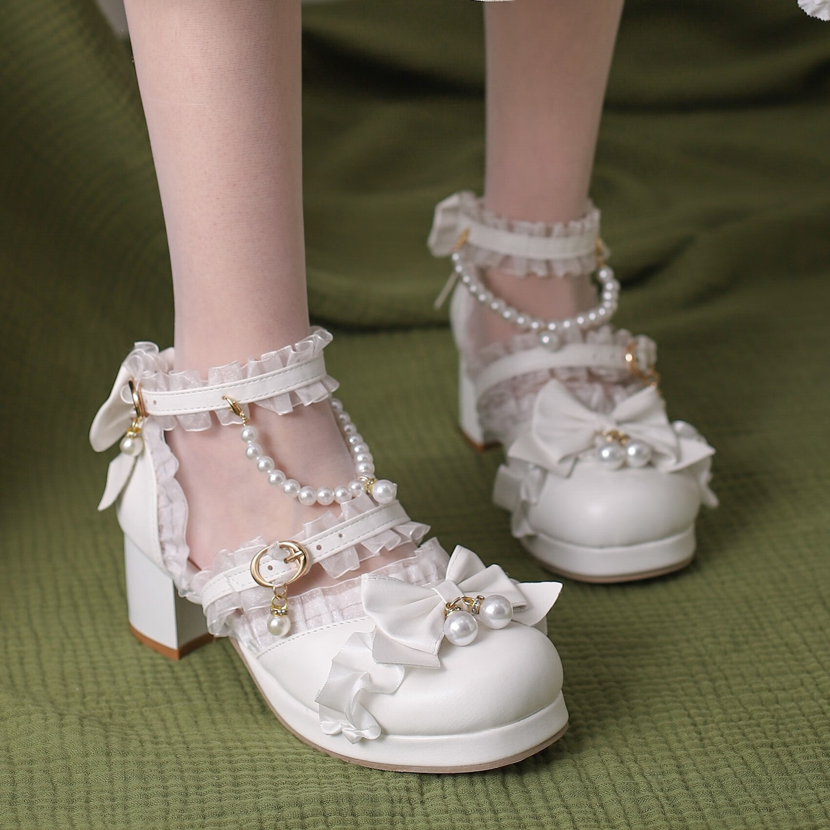 俏诗慧可爱原创lolita凉鞋女大码公主洛丽塔鞋子白色高跟鞋女日常lo鞋