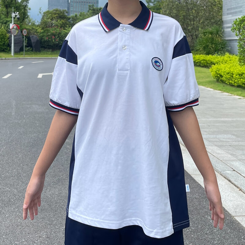 珮玛查特广州市铁一中校服广学定制白色套装番禺越秀白云校区 短袖