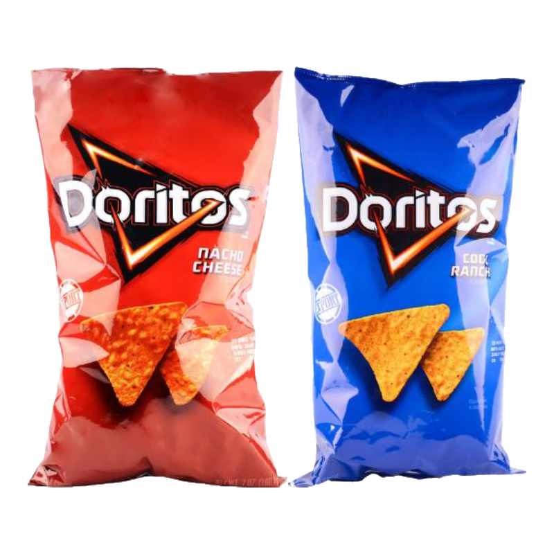 多力多滋（Doritos）玉米片奶酪+农场味198.4g*2袋 美国进口 薯片休闲零食百事食品