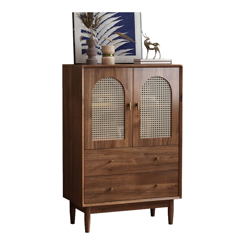 雷勒（rayle）北欧藤编斗柜客厅储物柜小酒柜家用小户型矮柜子边柜多用柜收纳柜 B-244【120*40*100cm】