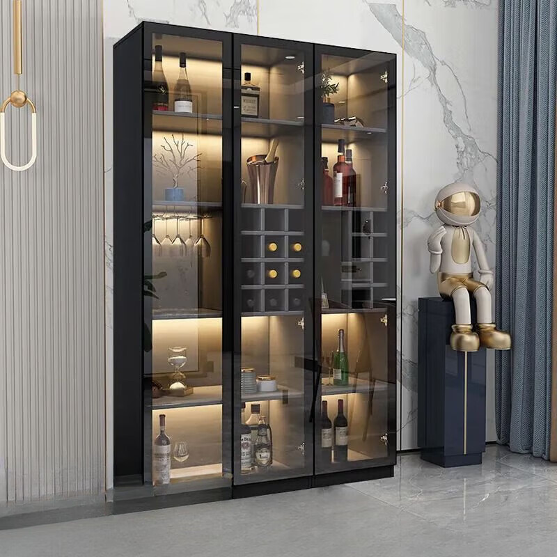 旷途玻璃酒柜家用客厅双门展示柜柜餐边柜轻奢红酒储物柜子 颜色尺寸