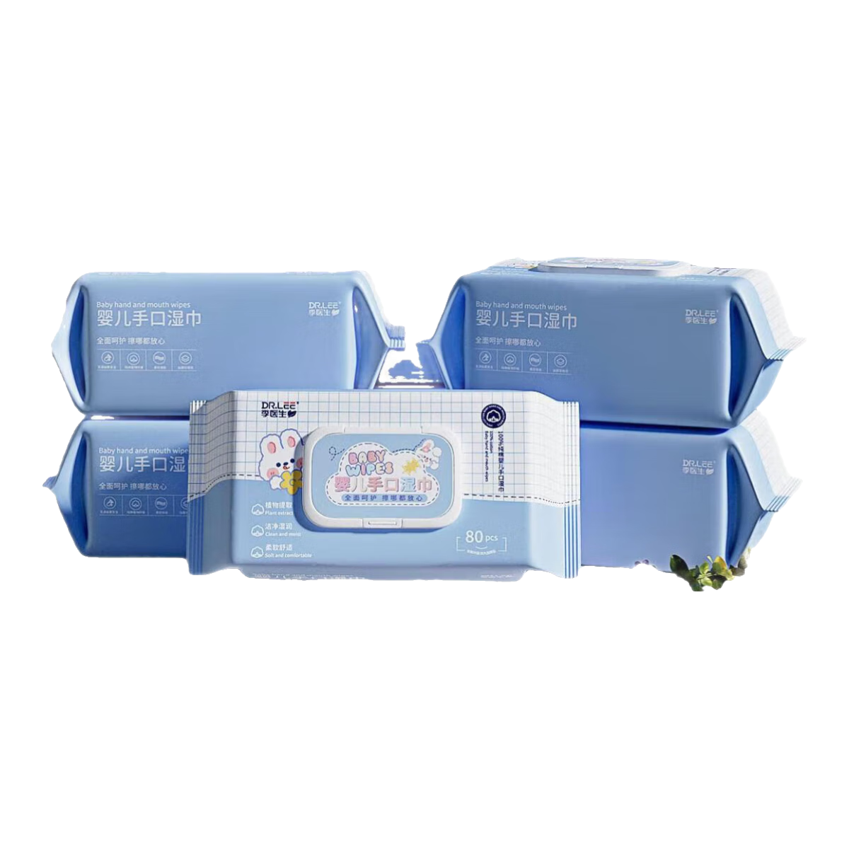 李医生婴幼儿手口湿巾加大加厚宝宝清洁湿巾80抽 【惊喜装】 80抽 1包