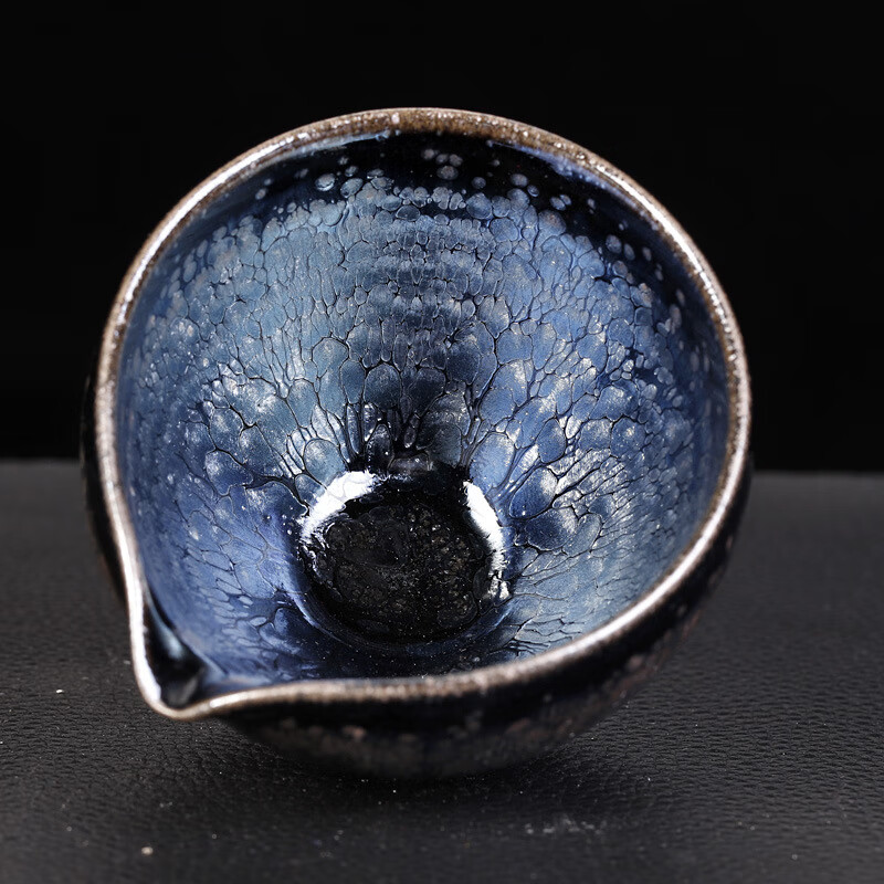 水墨当清八彩曜变纯手工建盏曜变天目极光油滴原矿建窑原釉铁胎中 游