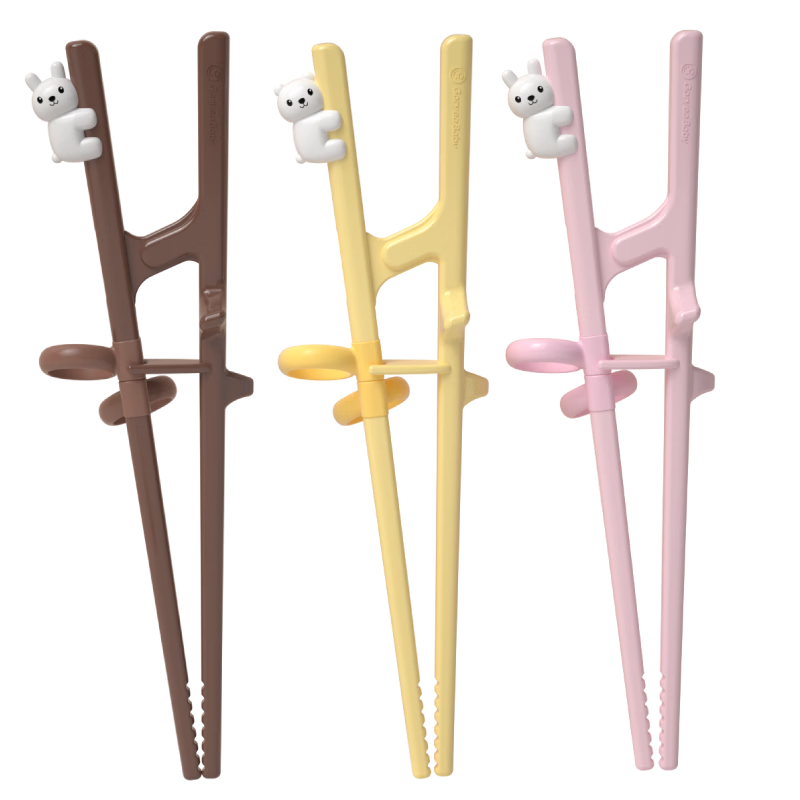 高麗寶貝（Goryeo Baby）韓國兒童筷子訓練筷1-3-6-12歲大童學(xué)習筷專(zhuān)用成人練習矯正輔助器 粉色大童學(xué)習筷+粉色小豬單筷