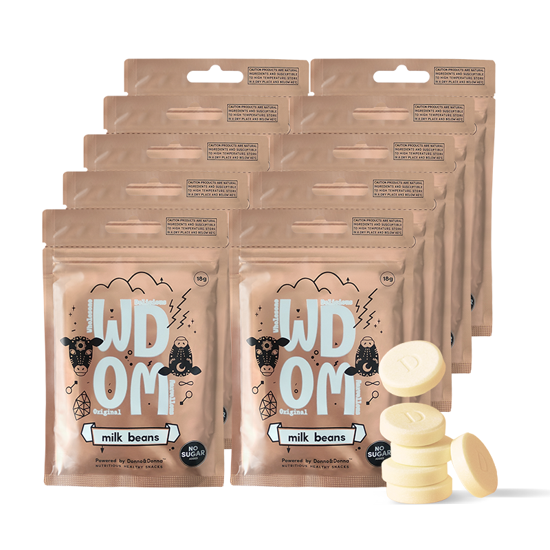 渥康（WDOM）新西兰进口WDOM原味奶片 18g/袋 牛奶豆奶贝儿童健康营养零食 纯奶片18g*10袋