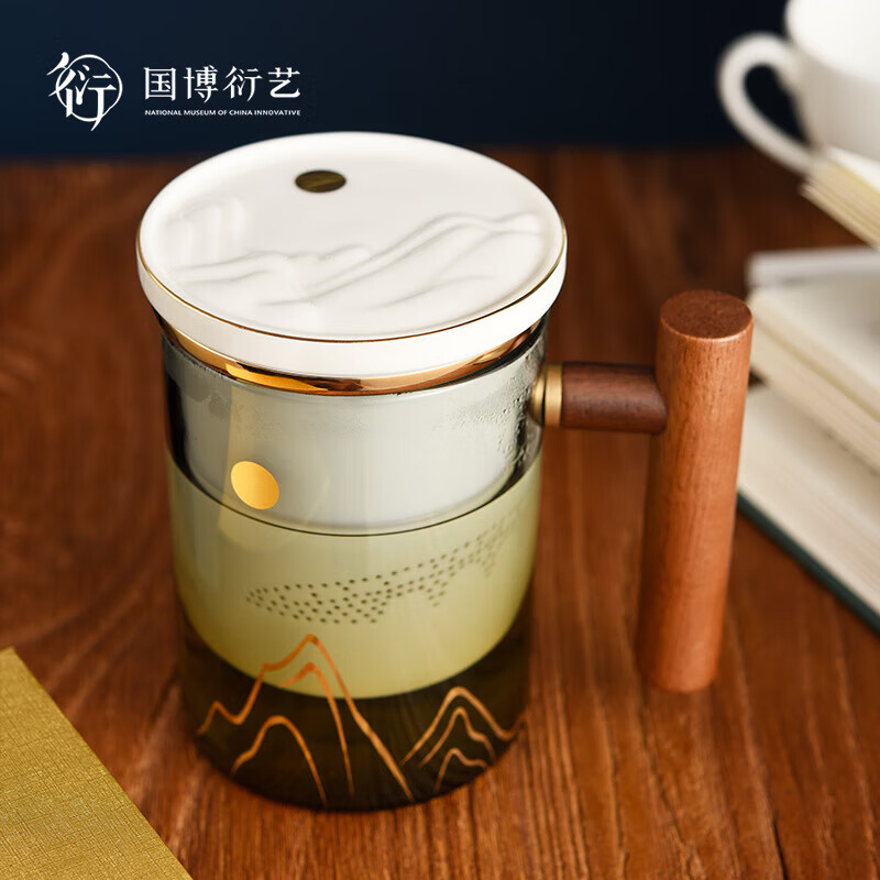 中国国家博物馆（NATIONAL MUSEUM OF CHINA）八景图卢沟晓月办公杯创意茶漏杯子套装博物馆文创送朋友生日礼物 八景图之卢沟晓月办公杯