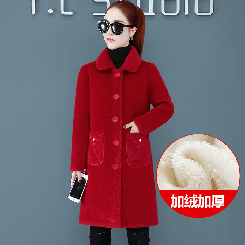 怀典杭州意法女士风衣冬款水貂绒外套冬季女加厚保暖毛呢大衣2024新款