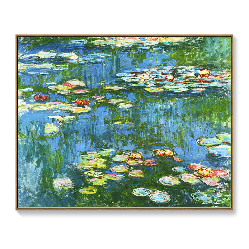 餐厅装饰画风景油画梵高丰收过道墙面电表箱壁画莫奈 莫奈名作-睡莲