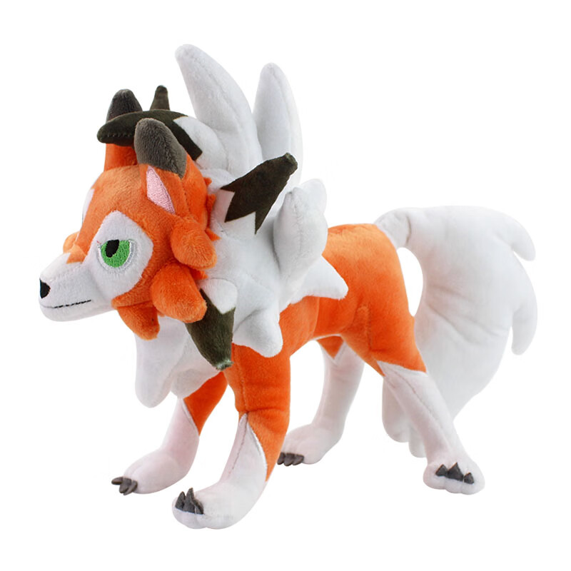 达游思鬃岩狼人黄昏白昼形态岩狗狗进化版蓝色异色夜晚狼人毛绒公仔