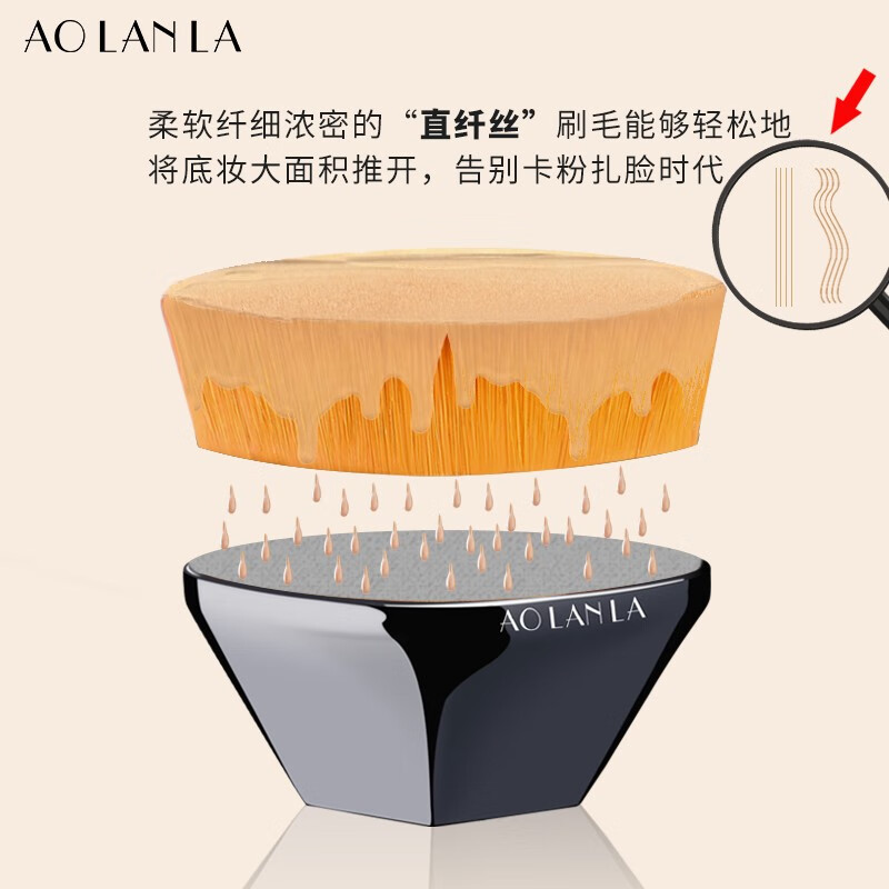 AOLANLA55号魔术无痕粉底刷便携粉底液化妆刷不吃粉美妆刷生日礼物送女友 55#粉底刷礼盒款+150ml清洗剂 1支